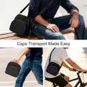 Epesoware Small Hard Hat Travel Case for Baseball Caps - Crush Proof Cap Carrier for 3 Hats, Hat Storage Organizer with Adjustable Shoulder Strap and Handle, for Travel & Home Use, Black