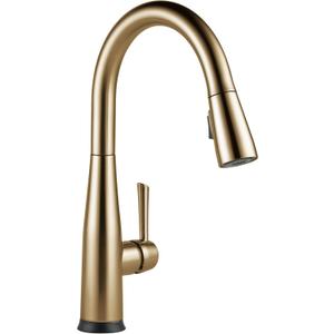 Delta Essa Touchless Kitchen Faucet with Touch Technology, Brushed Gold Kitchen Sink Faucet with Pull Down Sprayer, Single Hole, Champagne Bronze 9113TL-CZ-DST