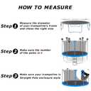 Zoomster 12FT Trampoline Enclosure Net with Pole Cap, Replacement Safety Enclosure Net for 6 Straight Poles Round Trampoline, Breathable and Weather-Resistant