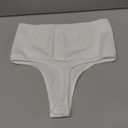 Thong Shapewear for Women Tummy Control Body Shaper Underwear Seamless High Waist Shaping Panties Girdle (Small, White)