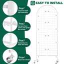 Asee'm Grid Wall Panels Display Stand 2' x 5.2' FT White Movable Wire Grid Wall Display Rack Heavy Floorstanding Detachable Girdwall Panel with T-Base for Craft Show Rack, Retail Displays 1PCS