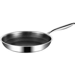 9-Inch Non Stick Frying Pans, Stainless Steel Skillet with Honey Design, Non Toxic Frying Pan with Cool-Touch Handle, Dishwasher Safe, Easy Use in the Kitchen