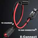 2 x Mellbree 1FT SAE Extension Cord Compatible with NOCO Genius Smart Battery Chargers, 14AWG Heavy Duty SAE Connector Cable, 20A Fuse Waterproof Plug for Motorcycle/ATV/UTV/Auto, Tool-Free