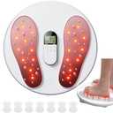 Foot Massager for Neuropathy with Heating, EMS Foot Stimulator for Circulation and Pain Relief, Electric Feet Calf Massager with 4 TENS Unit Muscle Stimulator Pads, Transcutaneous Nerve Stimulator