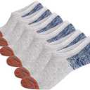 JOYNÉE Men's 6 Pack Casual Cushion Anti-Slid Cotton No Show Socks with Silicone