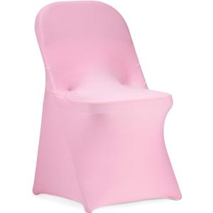 Peomeise Stretch Spandex Folding Chair Cover for Wedding Party Dining Banquet Event (Pink,6pcs)