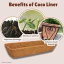 LaLaGreen 16" (2 Pack, Rectangular) Trough Coco Liners for Planter – Medium Coconut Coir Replacement for Window Box, Wall Mount Flower Pot, Outdoor Use– Also Available in 24/30’’ and Different Shapes