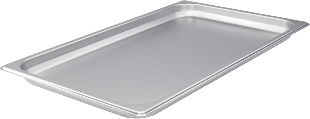 Winco 5.8 qt Full Size Anti-Jam Stainless Steel Steam Table Pan, 1.25" Deep