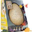 Dan&Darci Jumbo Dino Easter Egg - Unearth 12 Unique Large Surprise Dinosaurs in One Giant Filled Egg -Easter Gifts for Kids - Discover Dinosaur Archaeology Science STEM Crafts Gifts for Boys & Girls