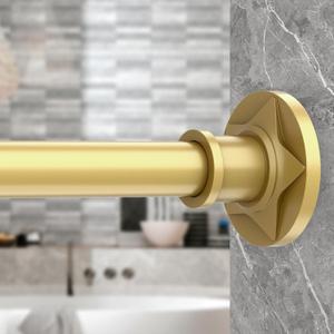 Tension Rods 48 to 84 Gold Long Shower Curtain Rod Decorative Curtain Rods Shower Tension Rods Non Slip Never Rust No Drilling Stainless Steel Spring Tension Shower Rod for Bathroom Living Room