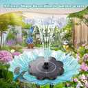 Yzert Solar Fountain Flower Shape-No Battery, Glass 3.5W Solar Water Fountain with 7 Nozzles & 4 Fixer Rods,Solar Fountain Pump for Bird Bath, Outdoor, Pool, Garden, Pond & Flower Pot, Black