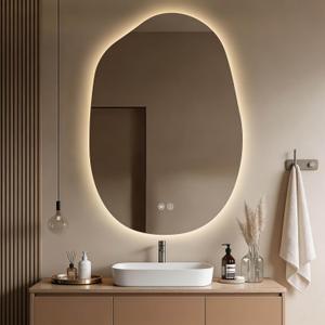 LED Bathroom Mirror with Lights, 26x38 Inch LED Bathroom Vanity Mirror Smart Backlit Mirror for Bathroom with 3 Colors, Dimmable, Anti-Fog, Memory, Al-Alloy Lampshade (Horizontal/Vertical)