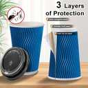 Clawsoff 100 Pack Coffee Cups with Lids 16 oz, Disposable Insulated Ripple Wall To Go Paper Coffee Cups for Hot/Cold Drinks Office Home Shop Event (Navy)