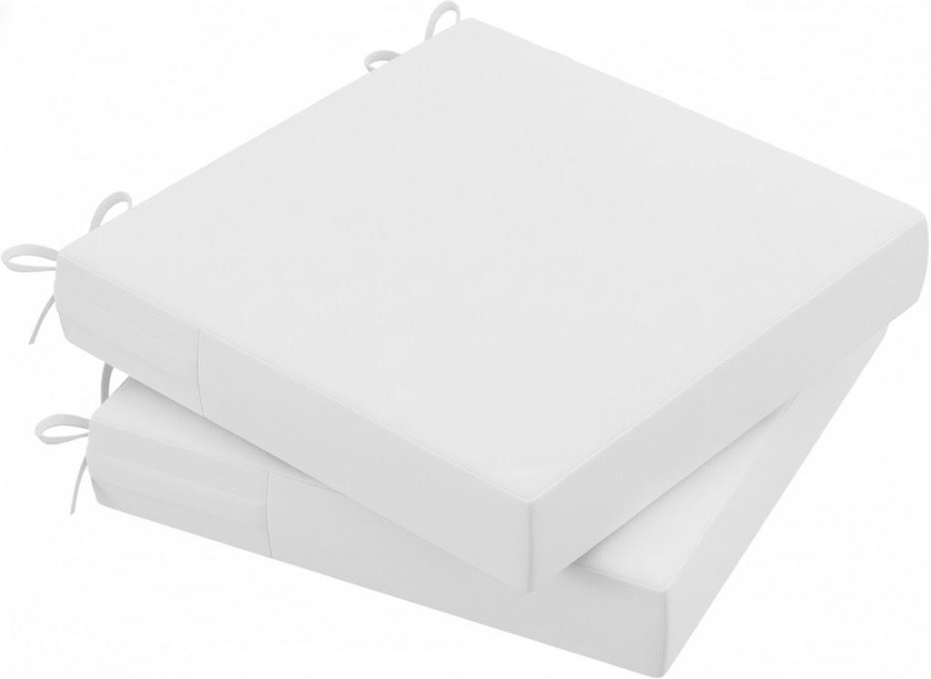AAAAAcessories Outdoor Seat Cushions for Chairs, Waterproof, Fade-Resistant Patio Furniture Replacement Cushions, 18" x 18" x 2", Set of 2, White