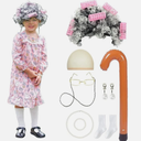 Aoiviss Old Lady Costume for Kids Girls for Old Timers Day, Halloween, etc