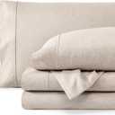 Bare Home Queen Sheet Set - Luxury 1800 Ultra-Soft Microfiber Double Brushed - Deep Pockets - Easy Fit - 4 Piece Set - Bedding Sheets & Pillowcases (Queen, Heathered Pebble)