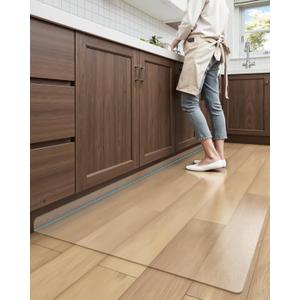 DEXI Plastic Kitchen Runner Rug 23"x71", Vinyl Floor Protector Mat Waterproof, Clear Carpet for Indoor Laundry Hallway Front Sink