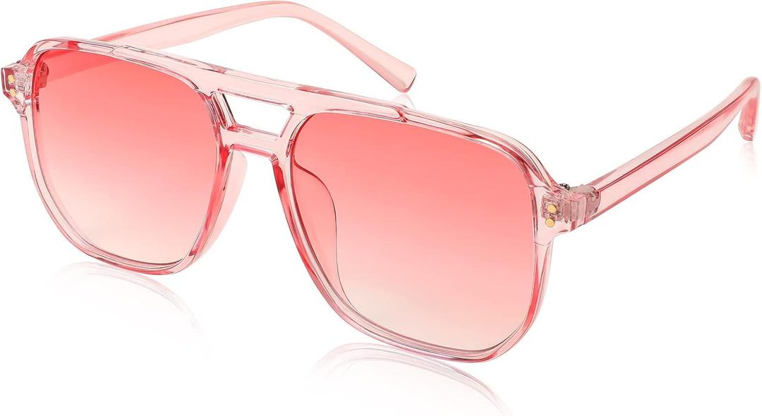 FEISEDY Retro Square Aviator Sunglasses Women Men 70s Vintage Trendy Plastic Frame Sun Glasses B2835