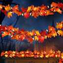 Thanksgiving Decorations Fall Maple Leaf String Lights 9FT Maple Leaves Lights 50 Orange Bulbs Lighted Fall Leaf Garland Lights Lighted Fall Garland Lights Halloween Fall Lights Indoor Outdoor