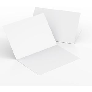 Reskid 100-Pack Heavyweight White Blank Cards - 7x10 Scored To 5x7 - 110lb Printable Note Cards (5x7 Inches)