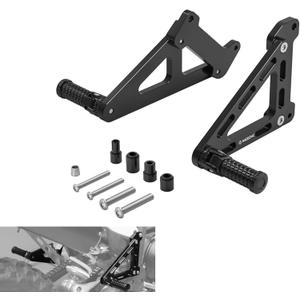NICECNC Black Dirt Bike Passenger Foot Peg Footrest Bracket Set Compatible with KTM 125-450 XC/SX/XCF/SXF 2023-2025 150-500 EXC/EXCF/XCW/XCF-W/XW-F 2024-2025,Aluminum