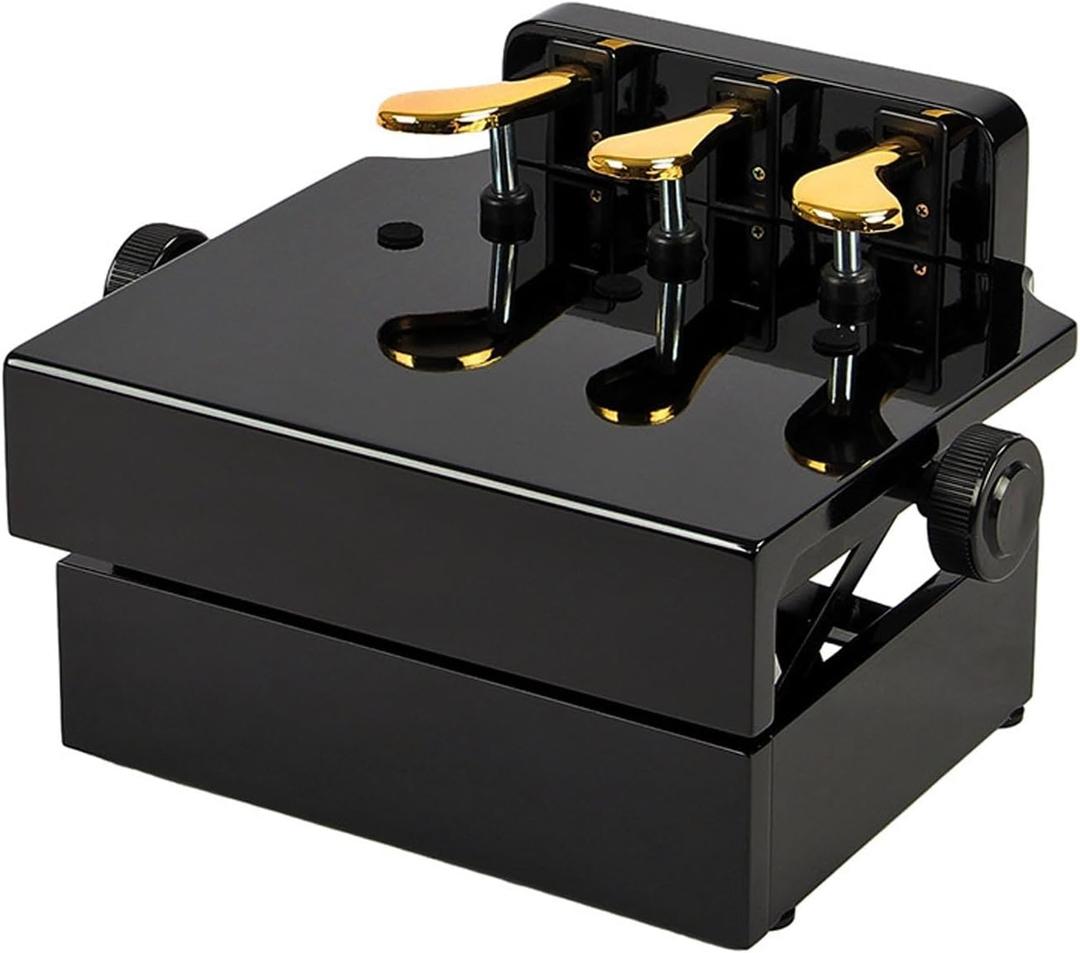 Piano Pedal Extenders Adjustable Height with 3 Pedals Designed for Beginners Wood Black