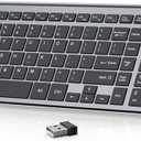 JOYACCESS Wireless Keyboard, 2.4G Slim and Compact Wireless Keyboard with Numeric Pad for Laptop, MacBook Air, Apple, Computer, PC(Black and Grey)