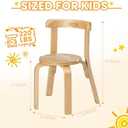 Swegrow Wooden Kids Chair, Toddler Chair for Table, Kids Stackable Chairs, Kid Wooden Furniture for Family/Playroom/ClassroomSet of 2-Natural Wood