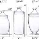 Amazing Abby - Adore - Plastic Apothecary Jars (3-Piece Set, 52/46/46 oz) (NOT Glass), Acrylic Jars with Lids, Bathroom Canisters, Candy Buffet, Wedding Display, BPA-Free and Shatter-Proof