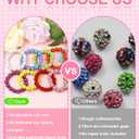 120PCS FIVEIZERO Rhinestone Beads for Jewelry Making, 10mm Dark Red Shiny Round Shamballa Disco Bead, Sparkle Crystal Clay Beads for DIY Bracelets, Necklaces, Earrings, and Crafts