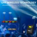 Wireless in Ear Monitor System, 2 Channel 8 Bodypacks Pro Mono IEM System for Musicians, Metal Rack Mount Monitor w/ 2x40 UHF Frequencies, 330ft Range for Band, Stage or Studio (IME-8000)