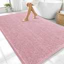 OLANLY Large Bathroom Rugs 70x46, Extra Soft Absorbent Chenille Bath Rugs, Rubber Backing Quick Dry, Machine Washable Bath Mats for Bathroom Floor, Tub and Shower, Home Decor Accessories, Dusty Rose