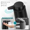 Automatic Soap Dispenser Foaming Touchless: 9oz Plastic Black Modern Rechargeable Electric Auto Foam Soap Dispenser - Bathroom Kitchen Hand Dish Lotion