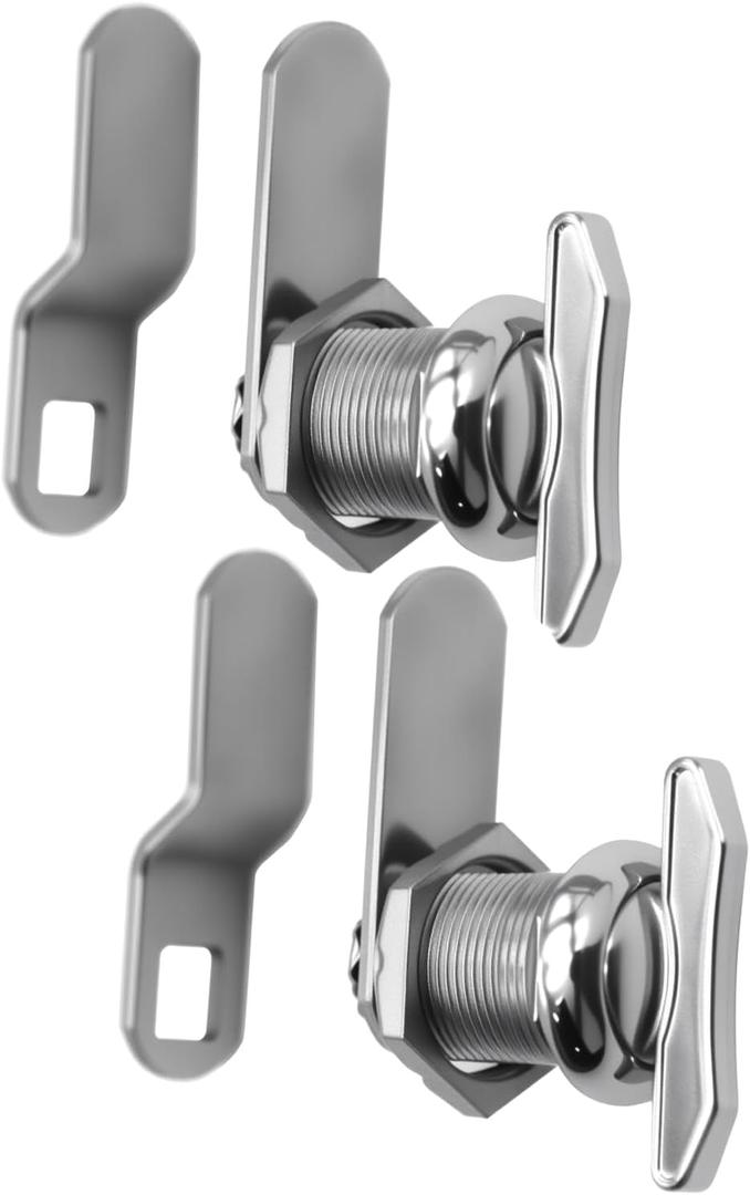 5/8" Thumb Operated Offset Cam Lock, RV Compartment Latch, Non-Locking Thumb Turn, for RV Compartment Camper Storage Door (2 Pack)