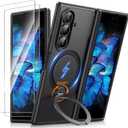 BERFY for Samsung Galaxy Z Fold 7 Case with 360 Magnetic Stand, Compatible with MagSafe, Screen Protector, Mil-Grade Hinge Protection, Full Body Shockproof Phone Case for Z Fold 7, Midnight