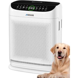 Air Purifiers for Home Large Room Up to 2500 Ft With Double Air Intake,Washable Pre-Filters, AnEgoe Pet Air Purifier for Bedroom With Remote Control,HEPA Air Cleaner for Dust, Pets,White