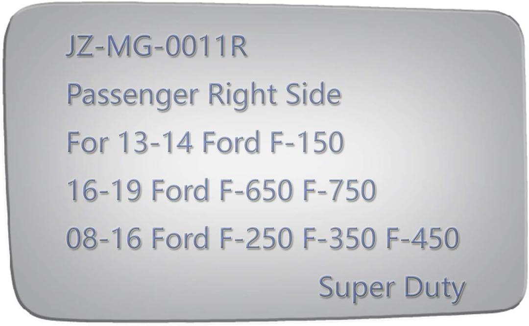 JZSUPER Towing Mirror Glass for 2008-2020 Ford F250 F350 F450 Super Duty 2016-2020 F650 F750 2013-2014 F150 Pickup Truck Convex Replacement (Lower & Passenger Right Side)