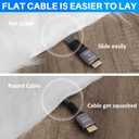 Flat HDMI Cable 25 Feet, 4K HDMI High Speed Braided Cord, Pure Copper, Supports 4K@60Hz 2160p 1080p HDR HDCP 2.2 ARC Full 3D (with 25 Ties and 2 HDMI Adapters)- 25FT