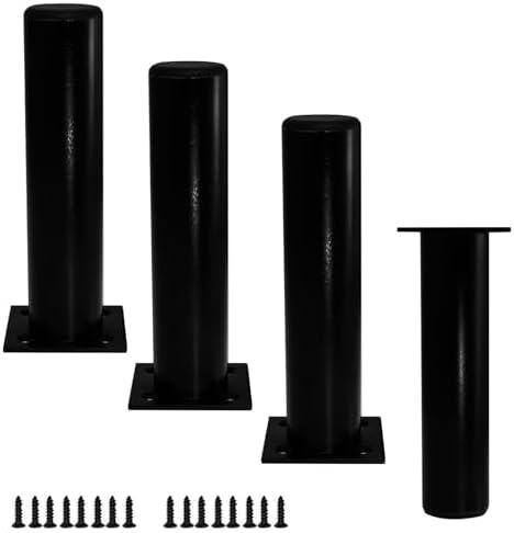 Bitray 3PCS Furniture Legs 7-inch Length Adjustable Aluminium Cabinet Feet Black for Sofa Couch Bookcase
