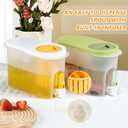 3500ml Drink Dispenser for Fridge, Gallon Water Dispenser, Water Container with Spigot Ice Tea Pitcher for Fridge - Green