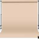 Denny Manufacturing - Seamless Paper Backdrop for Photography, Buff Seamless Paper Roll (53 in x 36 ft) Includes Free Roll Black Gaffer Tape (2 in x 13 ft)
