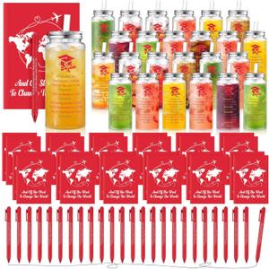 AmazingSpark 72 Pcs Class of 2026 Graduation Gift Set 13.5 oz Graduation Plastic Cups Bulk with Lids Straws Inspirational Notebooks Motivational Pens Gift for Congrats Grad Party Favors Supplies