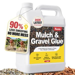 Rock and Mulch Glue for Landscaping - 128 fl oz Fast Dry Mulch Glue