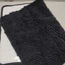 OLANLY Black Bathroom Rug 30x20, Extra Soft Absorbent Chenille Bath Rugs, Rubber Backing Quick Dry, Machine Washable Bath Mats for Bathroom Floor, Tub and Shower, Home Decor Accessories