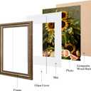 eletecpro 8x10 Picture Frames Set of 4, Gold Frame with Glass Cover, Vintage 8 x 10 Photo Frames Display 5x7 Photo with Mat or 8x10 without Mat for Tabletop or Wall Decor, Bronze Gold