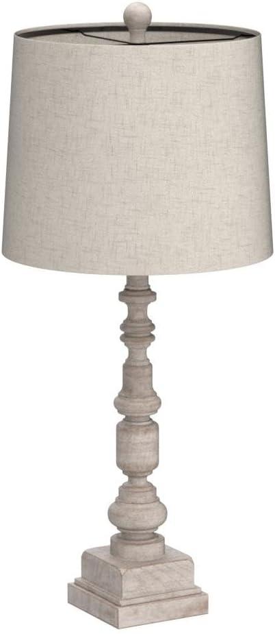 27.75" Vintage Farmhouse USB Table Lamps for Living Room Bedroom Traditional Bedside Nightstand Lamp with Dual USB Port Resin Table Lamp with Rotary Switch for Living Room Bedroom