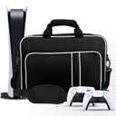 CCMADE Carrying Case for PS5 Travel Case for PS5 Protective Bag Suitable for Playstation 5 Disc/Digital Edition Console, Controllers, Game Cards, Gaming Headset and Other Accessories (Black White)