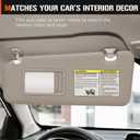 Left & Right Sun Visor with Light for 2008-2013 Toyota Highlander, Driver & Passenger Side Beige Sunvisor Replacement 74320-48500-B0 74320-0E050-B0