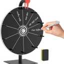 12 Inch 10 Slots Prize Wheel Spinner with Stand, Spinning Wheel for Prizes with Dry Erase Marker & Eraser, Portable Spin Wheel of Fortune Game Roulette Wheel for Home Parties, Carnival, Trade Show