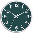 Roymnie Wall Clock, Silent Wall Clocks Battery Operated 8 Inch-Modern Non Ticking Analog Clock Decorative for Kitchen Office Bathroom Bedroom(Deep Green)